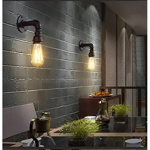 Rétro Applique Murale Tubes D'eau Industrielle En Métal Pour Bar Cuisine Salon Et Chambre à Coucher