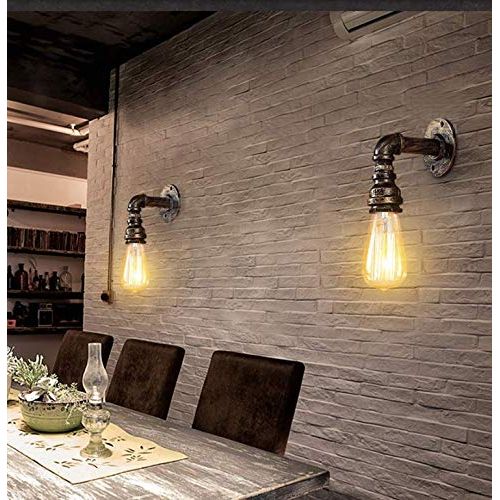 Rétro Applique Murale Tubes D'eau Industrielle En Métal Pour Bar Cuisine Salon Et Chambre à Coucher