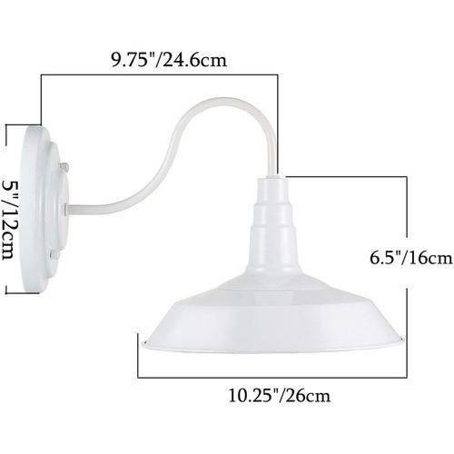 Applique Murale Interieur Extérieur Rétro Lampe De Murale Vintage Eclairage E27 Blanc