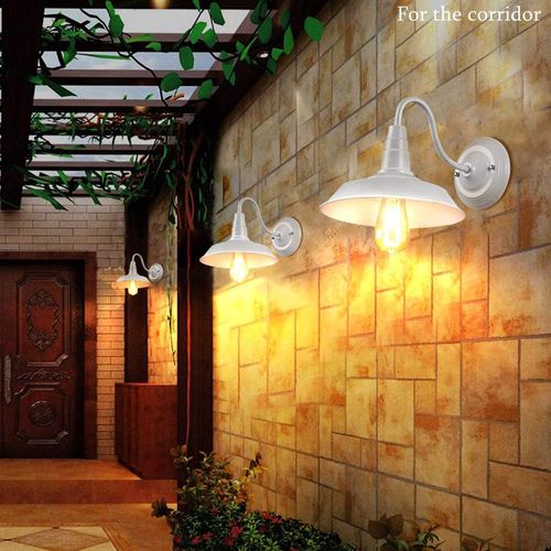 Applique Murale Interieur Extérieur Rétro Lampe De Murale Vintage Eclairage E27 Blanc
