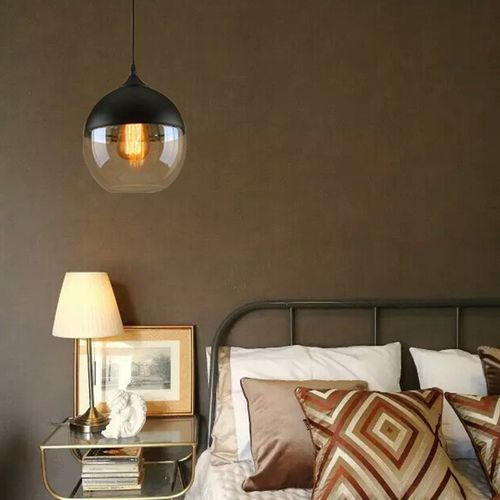Lustre Suspension Moderne E27 Luminaire Abat-jour En Verre Pour Salon Chambre Salle Ambre