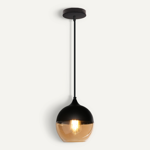 Lustre Suspension Moderne E27 Luminaire Abat-jour En Verre Pour Salon Chambre Salle Ambre