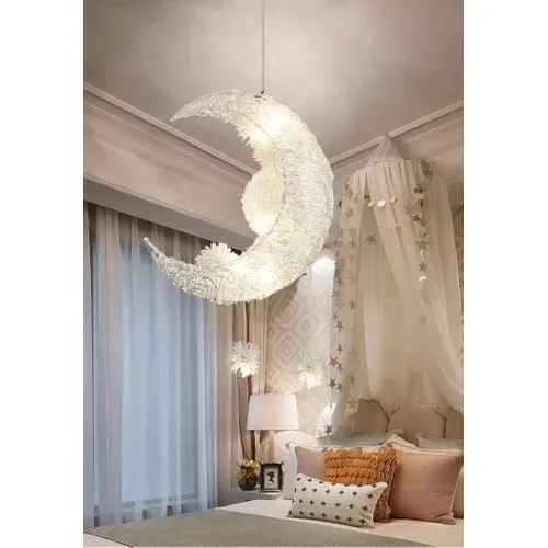 Suspension LED Lune étoile Lustre Chambre Plafonnier Lumière Chaude Pour Cuisine Salon Salle