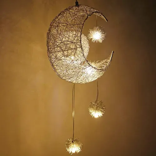 Suspension LED Lune étoile Lustre Chambre Plafonnier Lumière Chaude Pour Cuisine Salon Salle