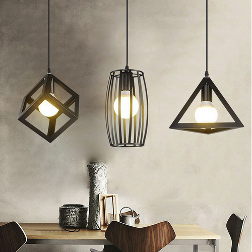 Lot De 3 Suspension Industriel Lustre Abat-jour Métal Fer Pour Cuisine Salle à Manger Bar