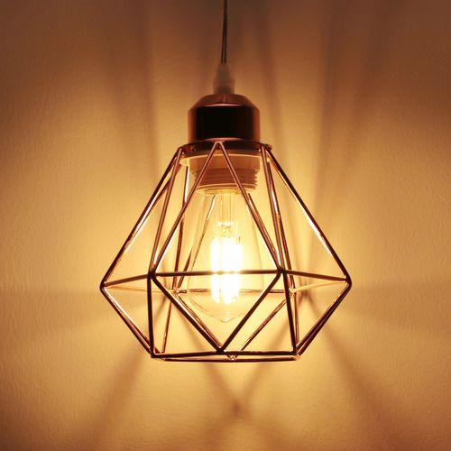 Lot De 3 Lustre Suspension Industriel Eclairage De Plafond Vintage Pour Salon Chambre Salle Rose