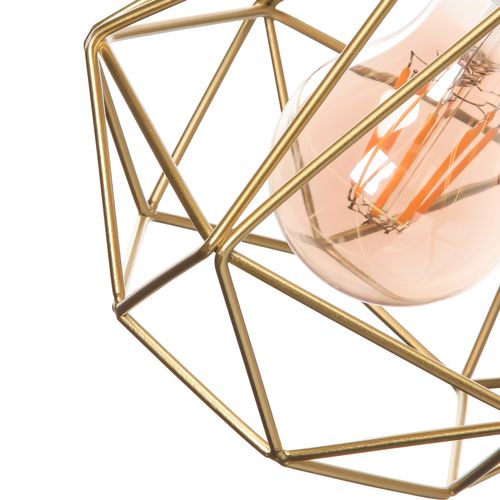 Lustre Suspension Industrielle Vintage 3 Lampe De Plafond E27 Pour Salon Chambre Couloir Or