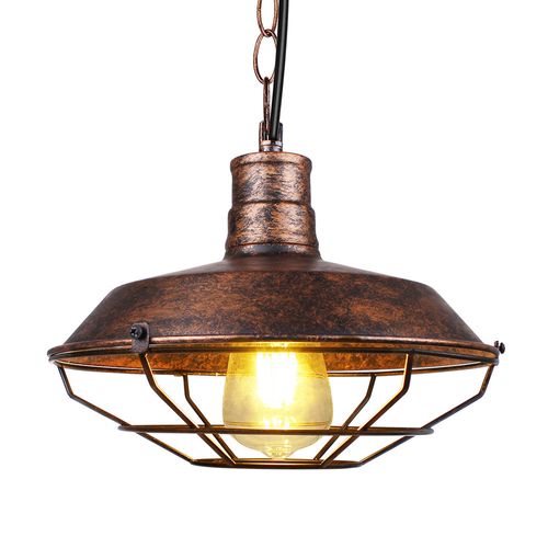 Plafonnier Industriel Rétro Coloré, Bronze Rouillé, Luminaire