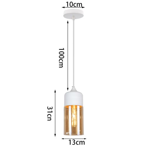 Lustre Suspension Intérieur Moderne Verre E27 éclairage De Plafond Pour Cuisine Chambre Salon Blanc