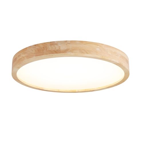Plafonnier LED Bois Lampe De Plafond Moderne Rond 30cm Pour Salon Chambre Couloir Lumière Naturelle