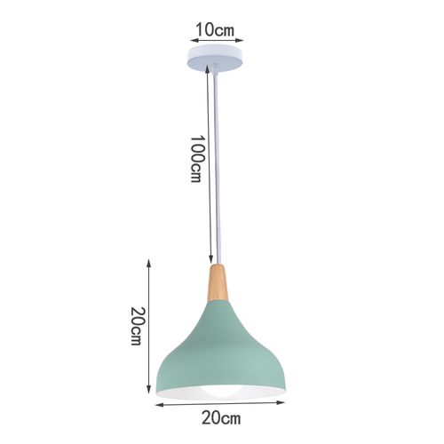 Lampe à Suspension Moderne Plafonnier D'intérieur Lustre Abat-jour En Métal Vert E27
