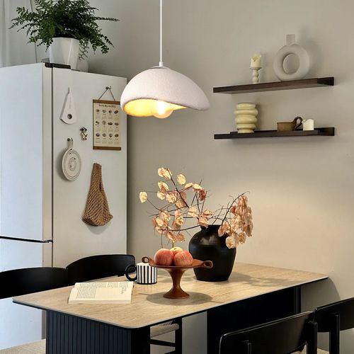 Suspension D'intérieur Moderne D.30 Cm – Blanc – Culot E27 – Longueur Câble Réglable 150 Cm