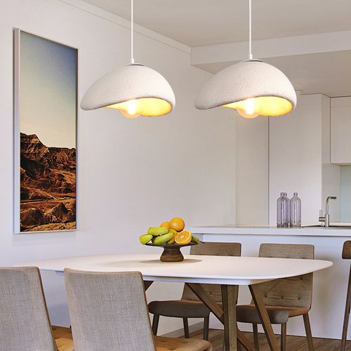 Suspension D'intérieur Moderne D.30 Cm – Blanc – Culot E27 – Longueur Câble Réglable 150 Cm