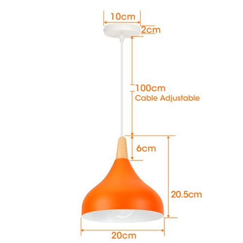 (2pcs)plafonnier D'intérieur Lampe à Suspension Moderne Lustre Minimaliste Abat-jour En Métal Orange