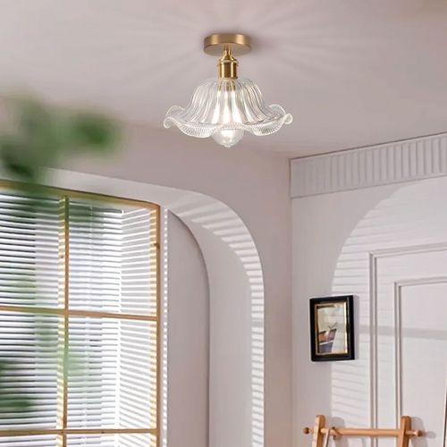 Plafonnier En Verre Plafonnier Rétro Lustre Moderne E27 Pour Couloir Cuisine