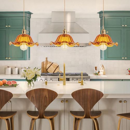 Plafonnier D'intérieur Vintage Suspension Luminaire En Verre Lustre Rétro Moderne Marron