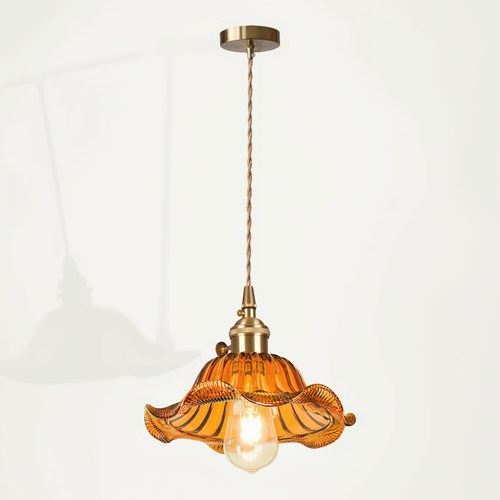 Plafonnier D'intérieur Vintage Suspension Luminaire En Verre Lustre Rétro Moderne Marron