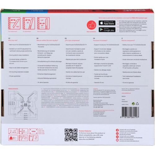 Support Mural TV Universel Inclinable Et Pivotant 13–40 Pouces, Vesa Jusqu'à 200x200