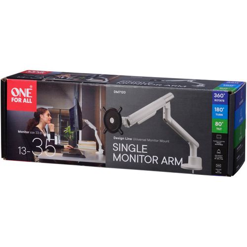 Bras Support écran Mono 13-35” Blanc Vesa 75/100 Charge 9 Kg