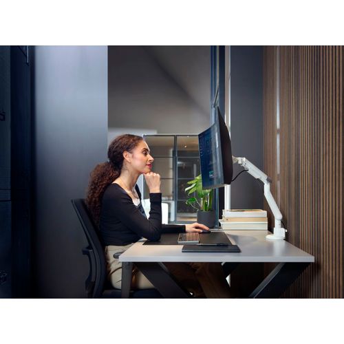 Bras Support écran Mono 13-35” Blanc Vesa 75/100 Charge 9 Kg