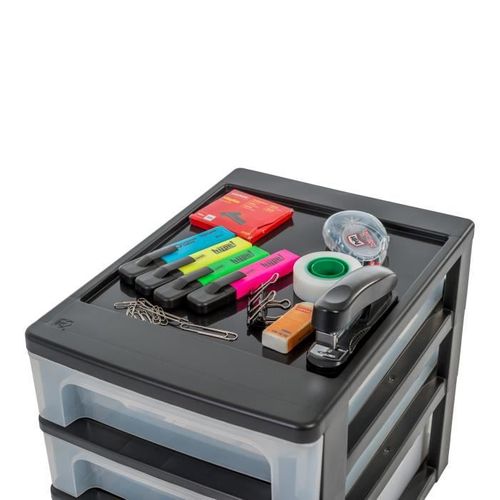 Tour De Rangement 8 Tiroirs Plastique 32 L 35,5x26x65,5 Cm Noir