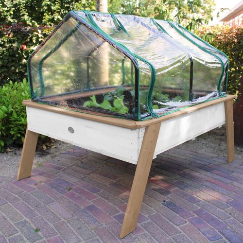Linda Table De Culture En Bois Avec Bac et Voile De Jardin - Potager Sur Pied / Jardinière Avec