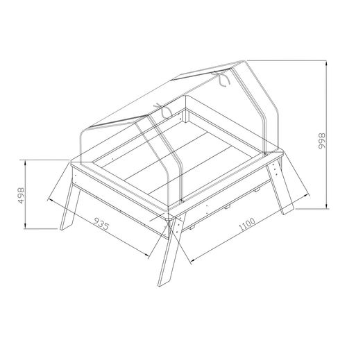 Linda Table De Culture En Bois Avec Bac et Voile De Jardin - Potager Sur Pied / Jardinière Avec