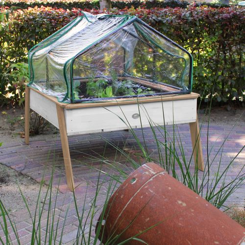 Linda Table De Culture En Bois Avec Bac et Voile De Jardin - Potager Sur Pied / Jardinière Avec
