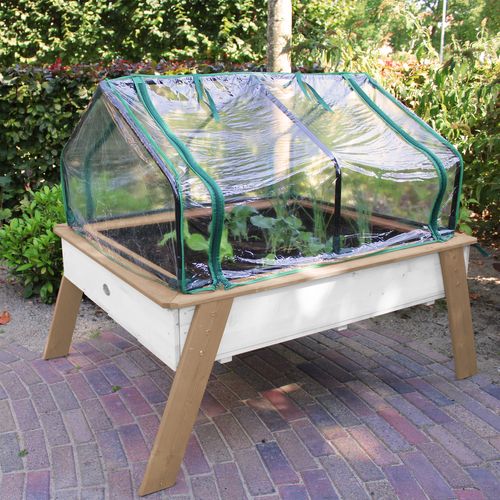 Linda Table De Culture En Bois Avec Bac et Voile De Jardin - Potager Sur Pied / Jardinière Avec