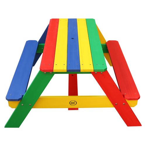Nick Table Pique Nique Avec Parasol Multicouleur- 95 X 97 X 48 Cm - Table De Pique Nique Enfant