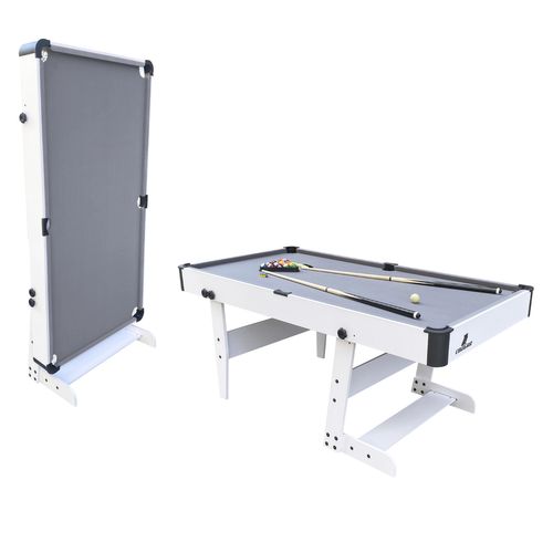 Cougar Table De Billard Hustle L - Table De Billard Pliable 5ft Blanc / Gris Pour L'intérieur -