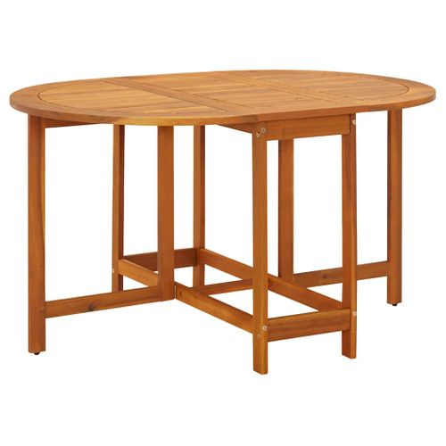 Table De Jardin 130x90x72 Cm En Bois D'acacia Massif, Pliable Résistante Auxintempéries