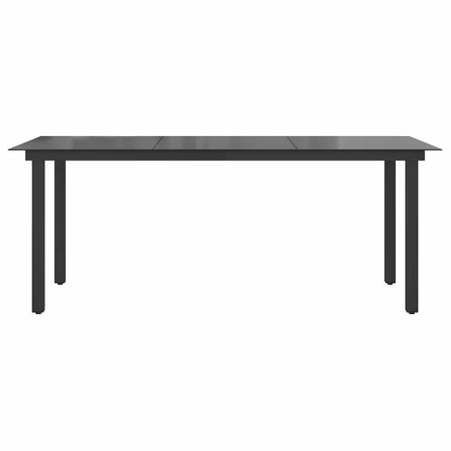 Table De Jardin Noir 190x90x74 Cm Aluminium Et Verre