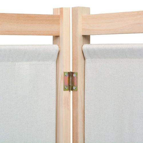 Cloison De Séparation 3 Panneaux Crème 120x170x4 Cm Tissu
