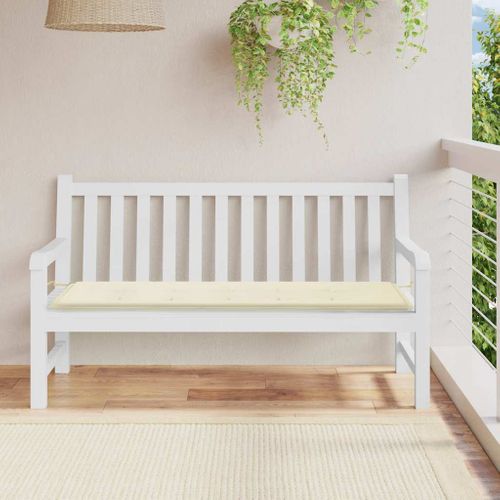 Coussin De Banc De Jardin Crème 150x50x4 Cm Tissu Oxford
