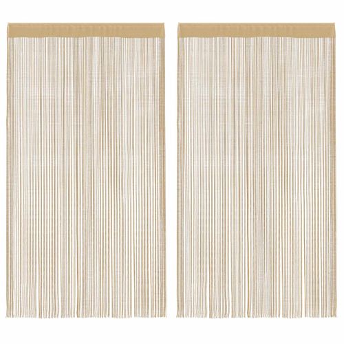 Rideau En Fils 2 Pièces 100 X 250 Cm Beige