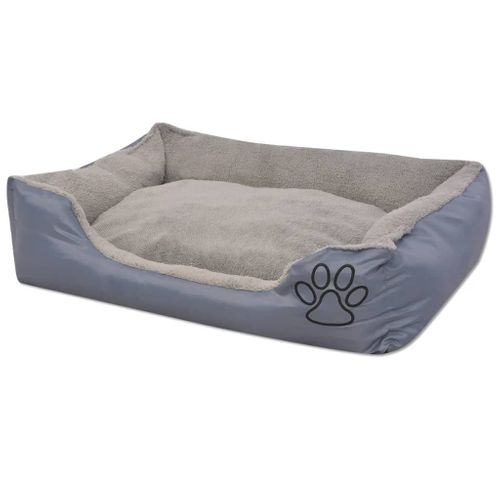 Lit Pour Chiens Avec Coussin Rembourré Taille M Gris