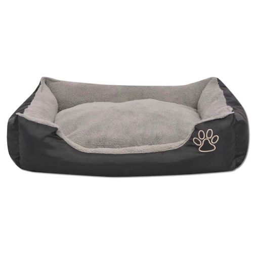 Lit Pour Chiens Avec Coussin Rembourré Taille L Noir
