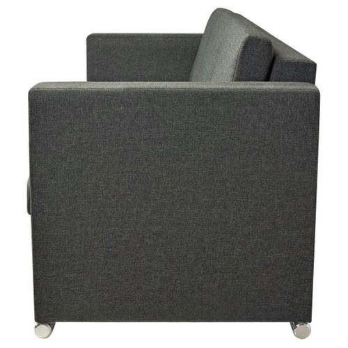 Canapé À 3 Places Tissu Gris Foncé 2