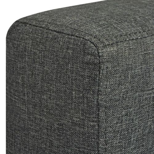 Canapé À 3 Places Tissu Gris Foncé 2