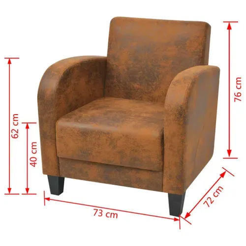 Fauteuil Marron Similicuir Daim