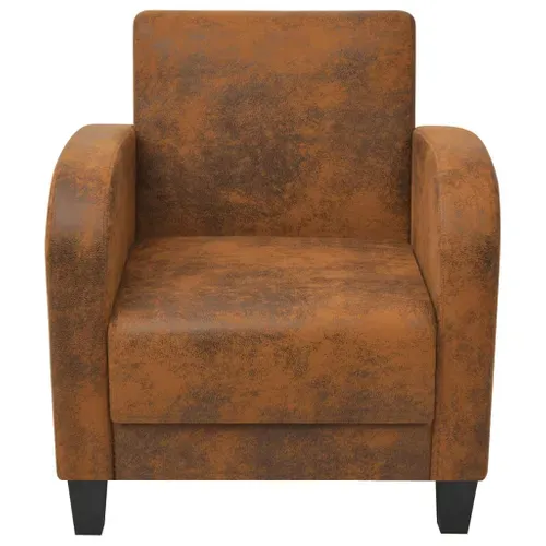 Fauteuil Marron Similicuir Daim
