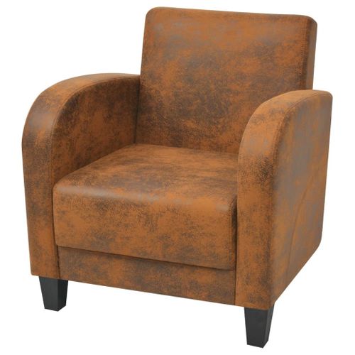 Fauteuil Marron Similicuir Daim