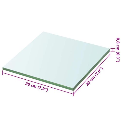 Panneau Pour Étagère Verre Transparent 20 X 20 Cm