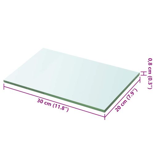 Panneau Pour Étagère Verre Transparent 30 X 20 Cm