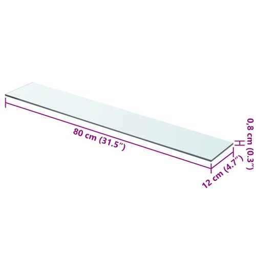 Panneau Pour étagère Verre Transparent 80 X 12 Cm