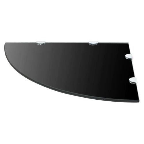 étagère De Coin Avec Supports Chromés Verre Noir 45 X 45 Cm