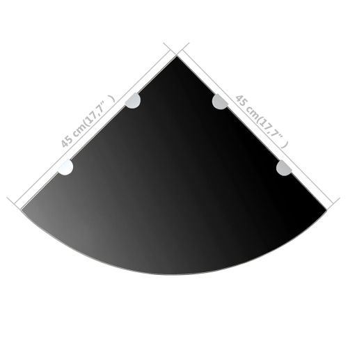 étagère De Coin Avec Supports Chromés Verre Noir 45 X 45 Cm