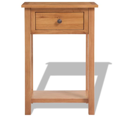 Table Console 50 X 32 X 75 Cm Bois De Chêne Massif