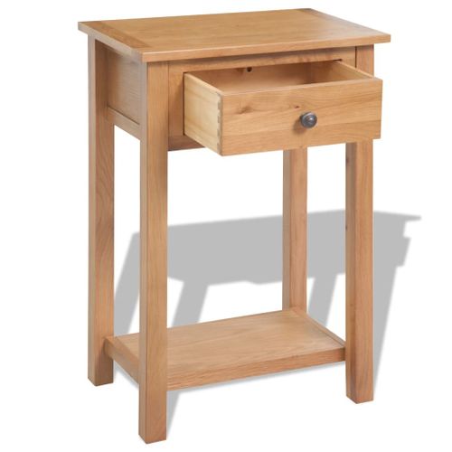 Table Console 50 X 32 X 75 Cm Bois De Chêne Massif